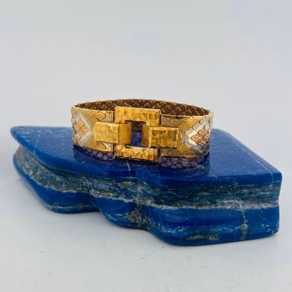 Bracelet ruban en or 18K (750) à maille plate...