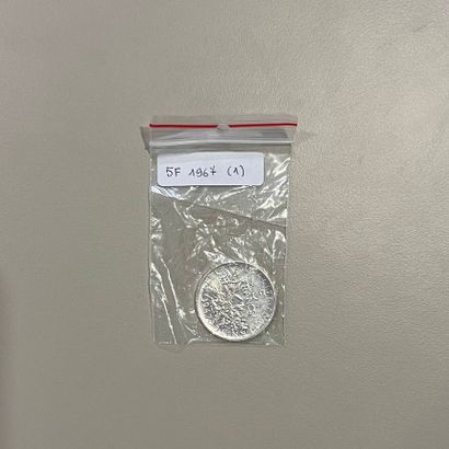 Ensemble de pièces en argent (835) de 5 Francs...