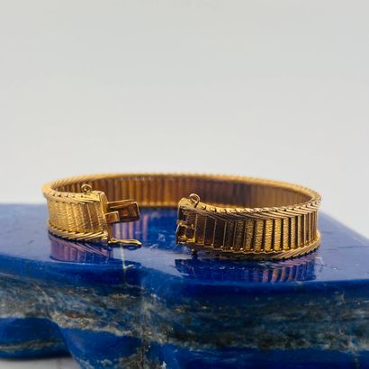Bracelet ruban en or 18K (750) partiellement...