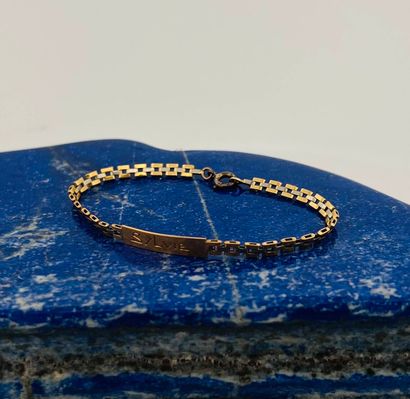 Gourmette pour enfant deux tons d'or 18K...
