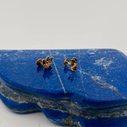 Paire de clous d'oreilles en or 18K (750)...