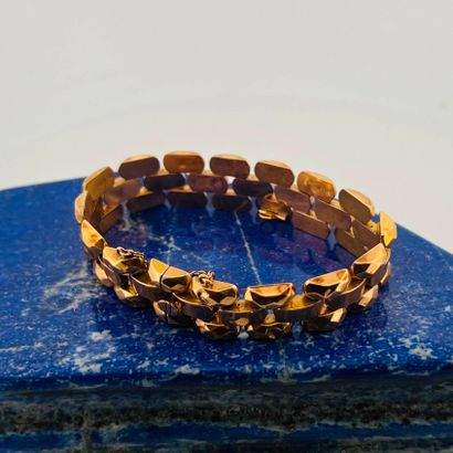 Bracelet tank en or jaune 18K (750), les...