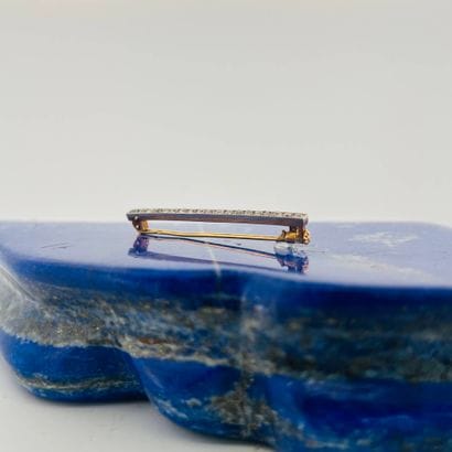 Broche barrette deux tons d'or 18K (750)...