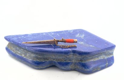 Petit coupe-papier, monture en or 14K (585)...