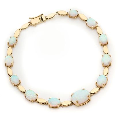 Bracelet ligne en or 14k (585e), orné de...