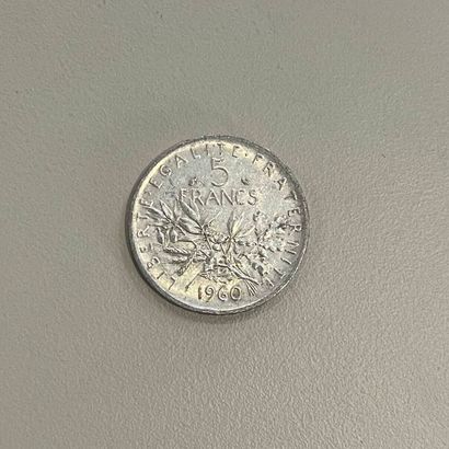 Lot de 101 pièces en argent (835) de 5 Francs...