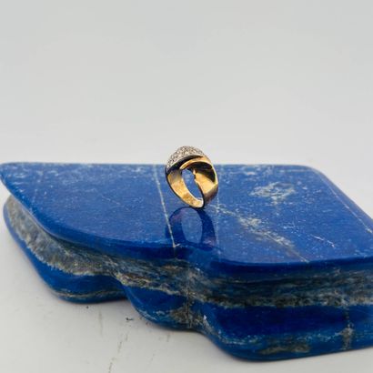 Bague de petit doigt deux tons d'or 14K (585)...