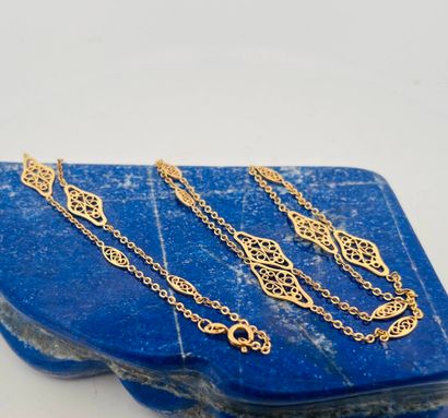 Collier en or 14K (585) à maille jaseron,...