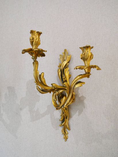 Paire d'appliques à deux bras de lumière...