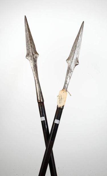 Ensemble de deux épieux de chasse.
Montés...