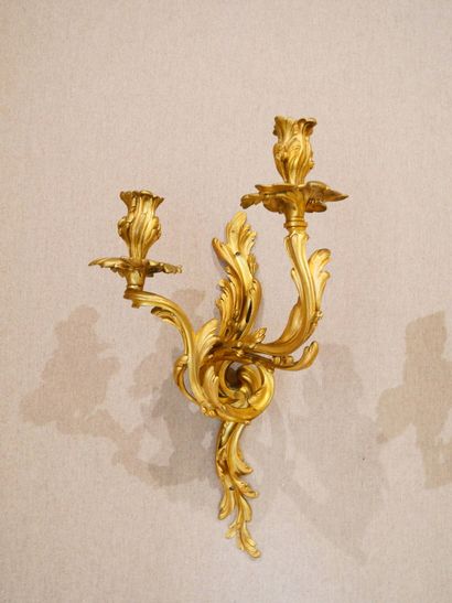 Paire d'appliques à deux bras de lumière...