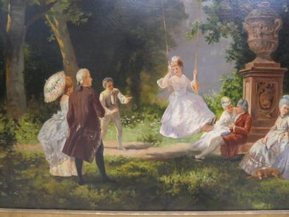 D'après Johann Friedrich Hennings
L'escarpolette
Huile...