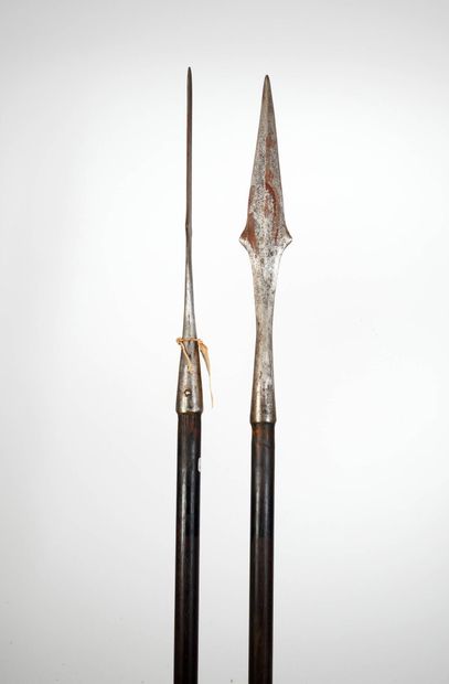 Ensemble de deux épieux de chasse.
Montés...