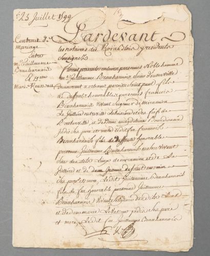 BEAUHARNAIS, Famille de. Important ensemble...