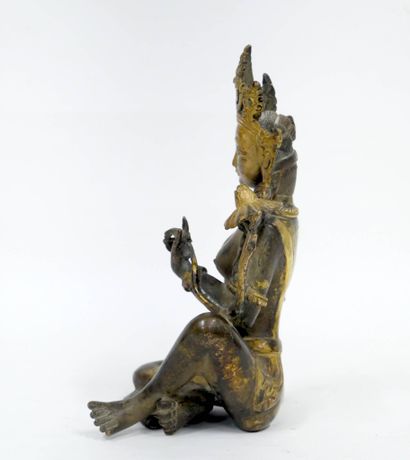 TIBET - XXe siècle
Statuette de Tara en bronze...