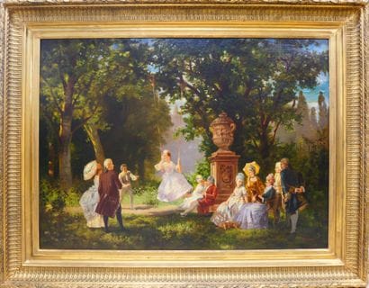 D'après Johann Friedrich Hennings
L'escarpolette
Huile...