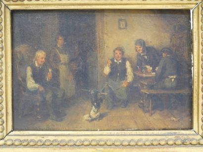 Hugo KAUFFMAN (1844-1915)
Le chien savant
Huile...