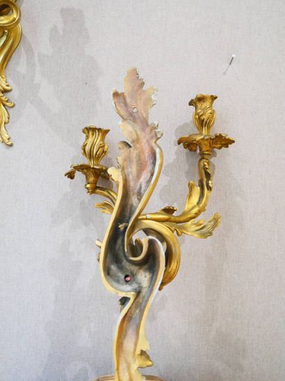 Paire d'appliques à deux bras de lumière...