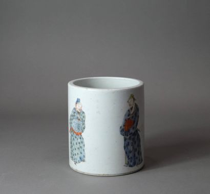 CHINE - XIXe siècle
Pot à pinceau en porcelaine...