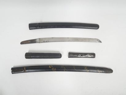 Lot d'éléments d'armes japonaises 
Comprenant...