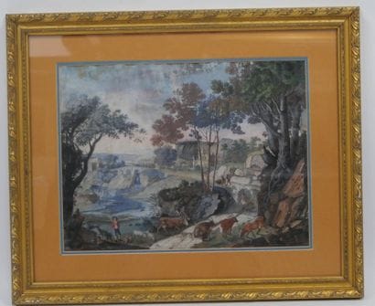 Ecole flamande du XVIIIe siècle
Paysage animé...