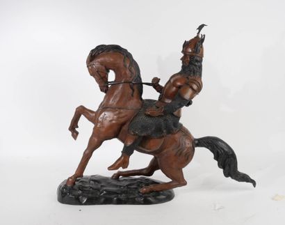 Antoine-Louis BARYE (1795-1875) d'après,
Guerrier...