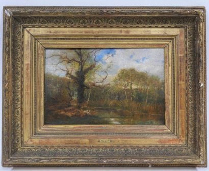 École du XIXe siècle
Paysage arboré
Huile...