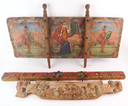 Ensemble de trois éléments de char sicilien...