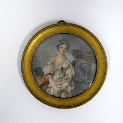 Ensemble de deux miniatures comprenant :...
