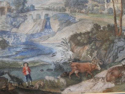 Ecole flamande du XVIIIe siècle
Paysage animé...