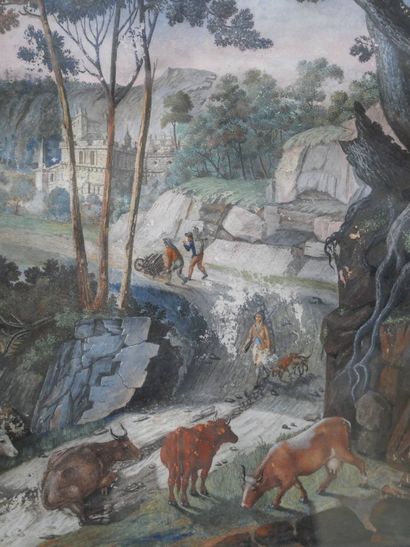 Ecole flamande du XVIIIe siècle
Paysage animé...