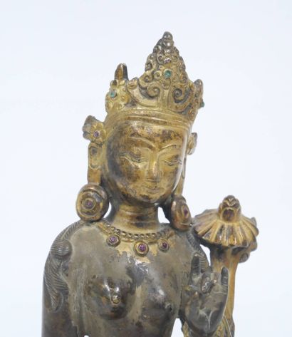 TIBET - XXe siècle
Statuette de Tara en bronze...
