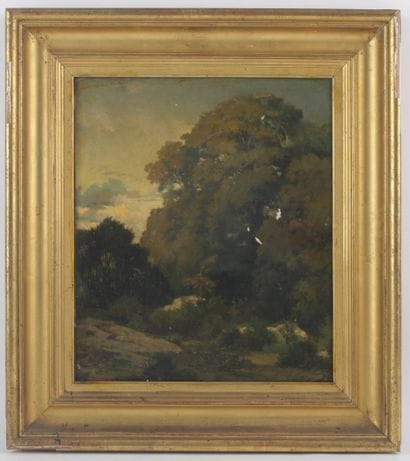 Jules LAURENS (1825-1901) 
Rochers à l'entrée...