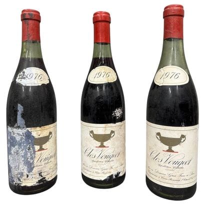 3 bottles of CLOS VOUGEOT, Gros F&S 1976...
