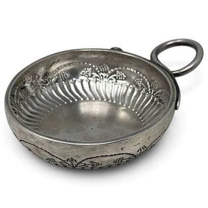 Silver (950) wine taster decorated with repoussé...