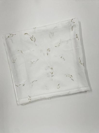 PORTHAULT 
Square white cotton tablecloth...