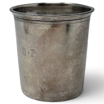 Silver (950) goblet with a slightly flared...