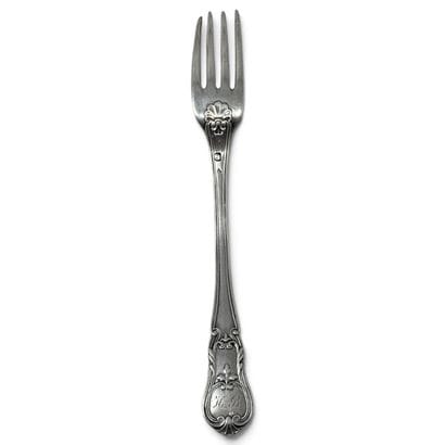Silver (950) dessert fork; the filleted spatula...