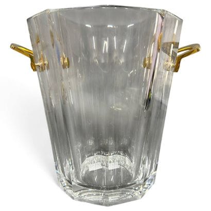 BACCARAT
Crystal champagne bucket with beveled...