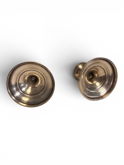 A. COLLIN
Two circular silver-plated candleholder...