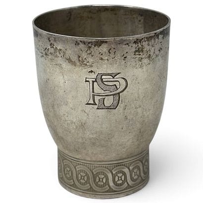 Silver (950) goblet on a pedestal; the base...