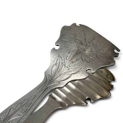 Silver plated asparagus tong with handles...