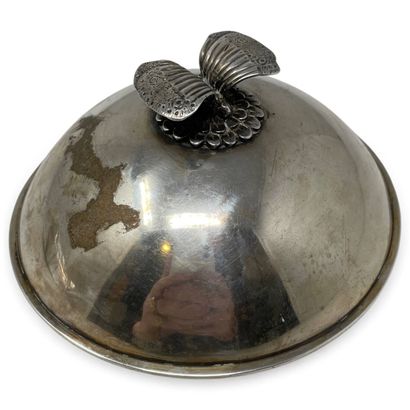 Silver lid with a butterfly-shaped handle.
Unofficial...