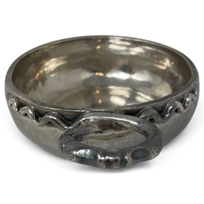 Silver (950) wine taster, featuring a thumb...