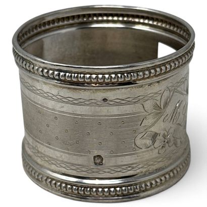 Silver (800) napkin ring with a guilloché...