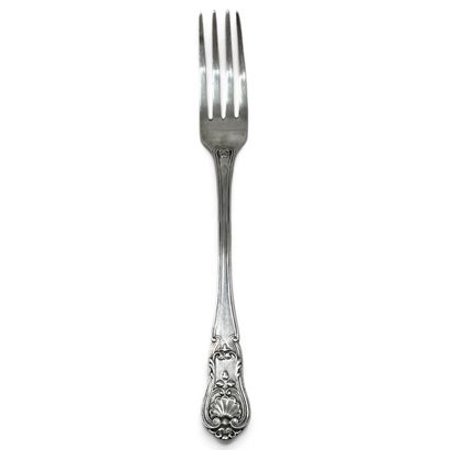 Silver (950) dessert fork; the filleted spatula...