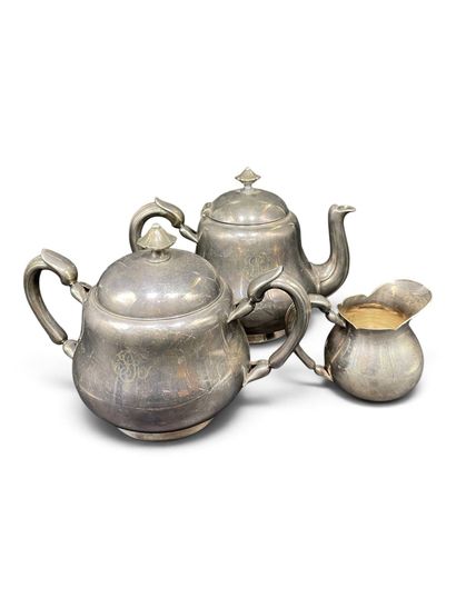 CHRISTOFLE 
Silver plated tea set consisting...