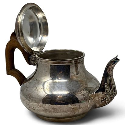 BOULENGER
Silver teapot (950) with a long,...