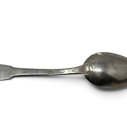 Set of 3 silver (950) dessert spoons, “Uniplat”...