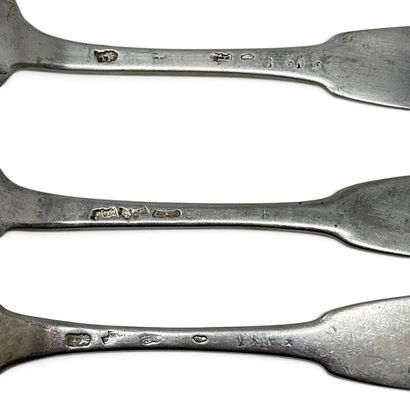 Set of 5 silver forks and 4 soup spoons (950).
Tours,...